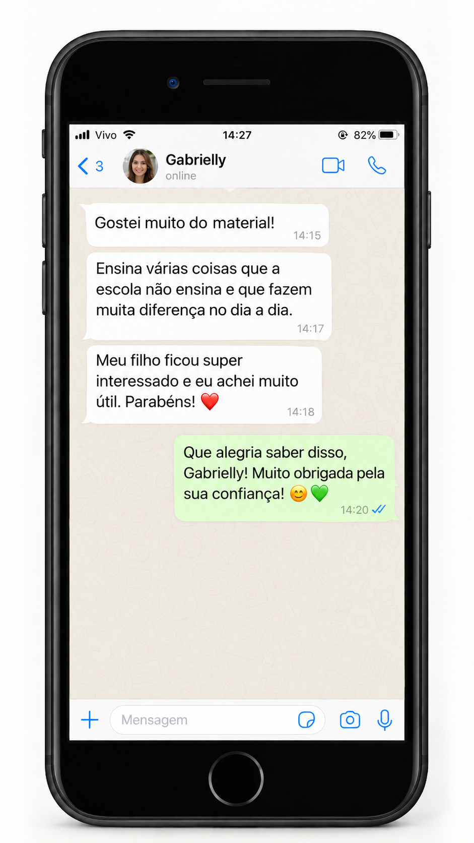Depoimento de pais sobre o material 2