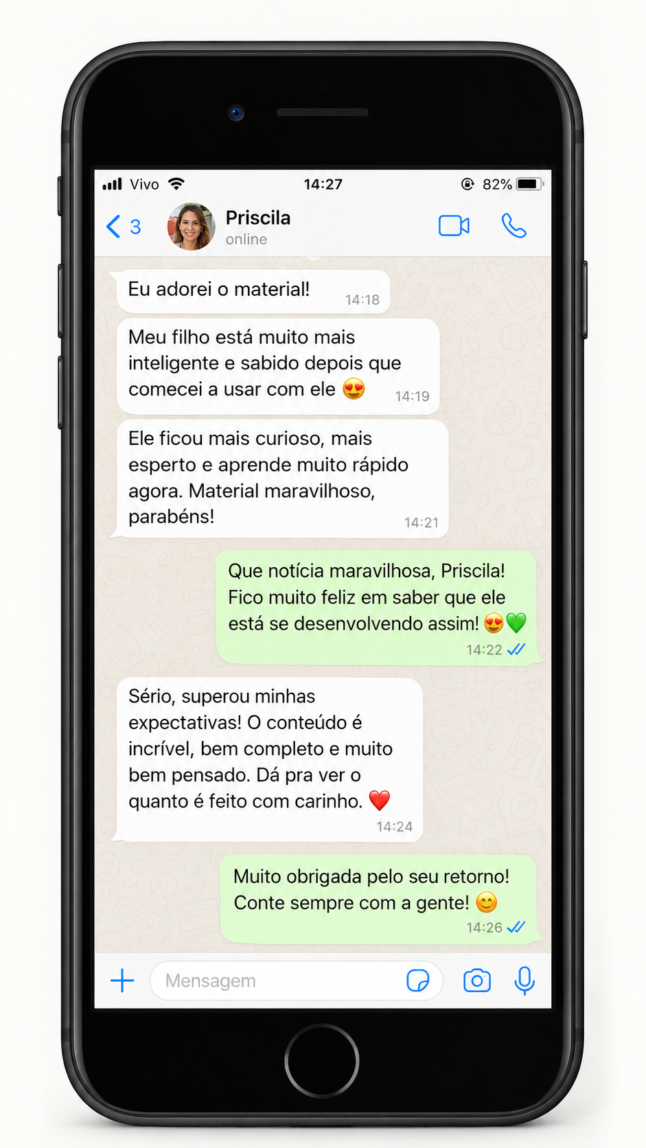 Depoimento de pais sobre o material 5