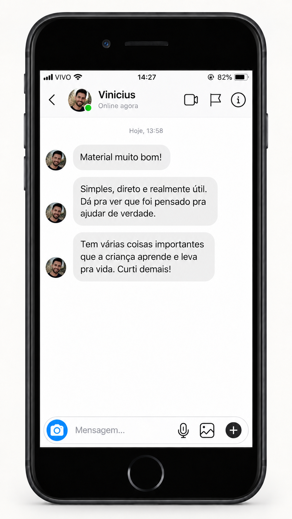 Depoimento de pais sobre o material 4